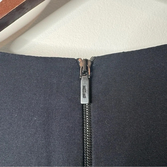 Miss Wu Silk Blend Navy Blue Black Off White Lace Print Short Sleeve Mini Dress - Picture 12 of 15